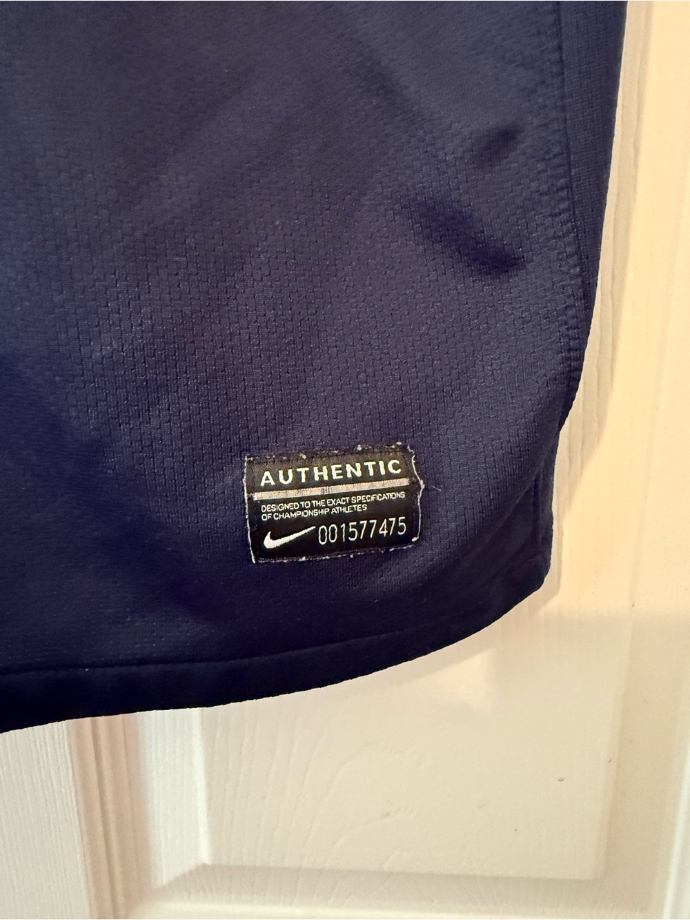 Nike Navy Authentic Soccer Jersey with White Accent - Picture 2 of 4